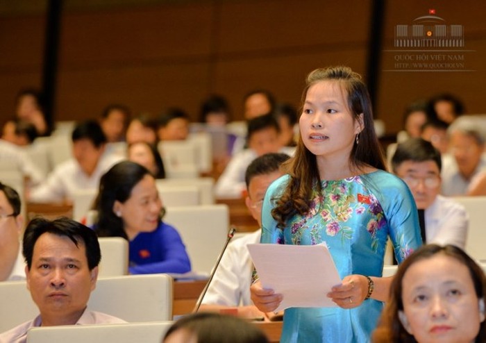 Đại biểu Cao Thị Giang đoàn Quảng Bình (ảnh quochoi.vn).