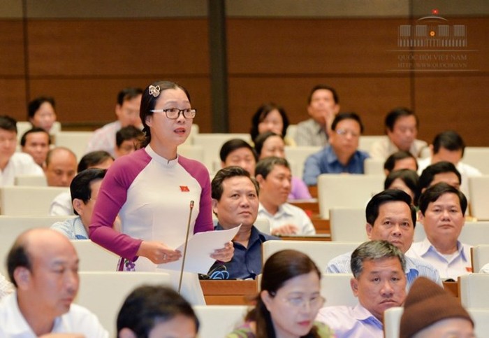 Đại biểu Nguyễn Thị Quyên Thanh đoàn Vĩnh Long (ảnh quochoi.vn).