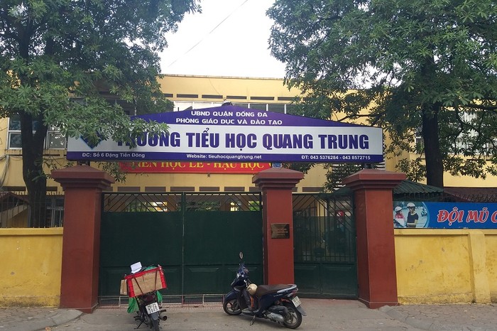 Trường Tiểu học Quang Trung nơi xảy ra sự việc phụ huynh tố cô tát trò 50 cái (ảnh Trinh Phúc).