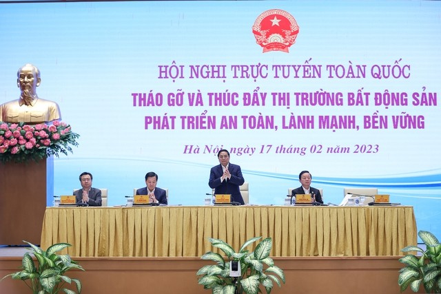 Việc tổ chức hội nghị thể hiện sự quan tâm của Chính phủ, Thủ tướng Chính phủ đối với sự phát triển của bất động sản - Ảnh VGP/Nhật Bắc