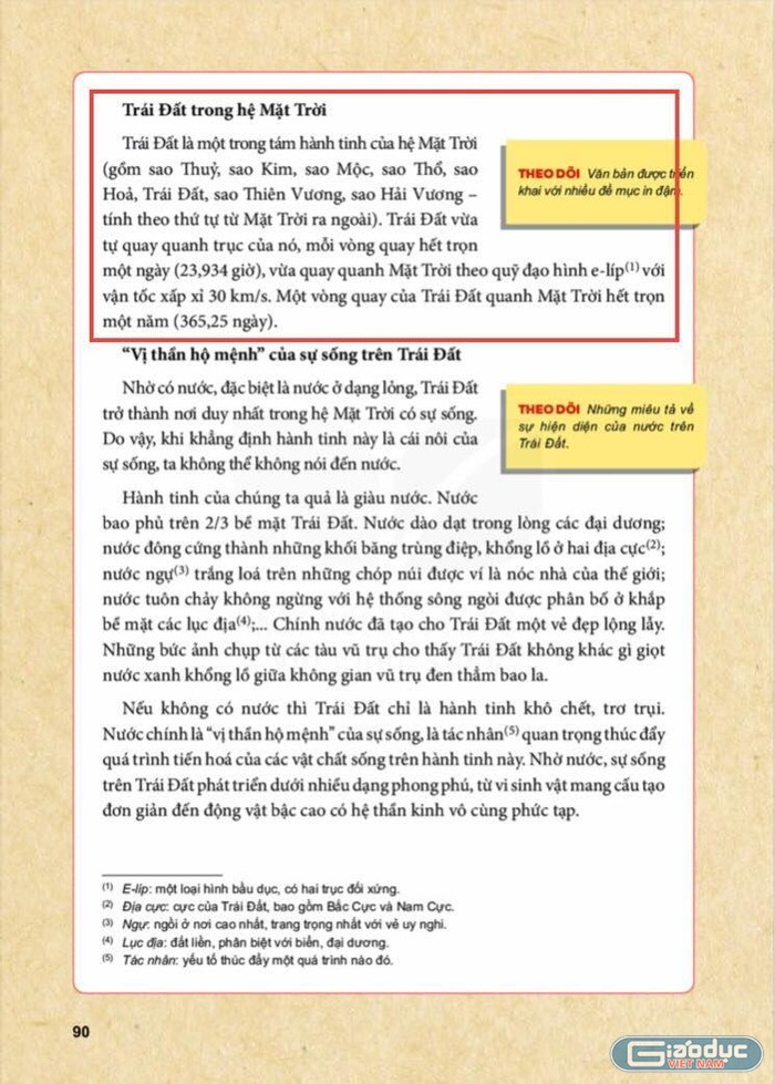 Bài &quot;Trái Đất - cái nôi của sự sống&quot; trong sách Ngữ văn 6 - bộ Kết nối tri thức với cuộc sống, Nhà xuất bản Giáo dục Việt Nam. (Ảnh: Cao Nguyên)