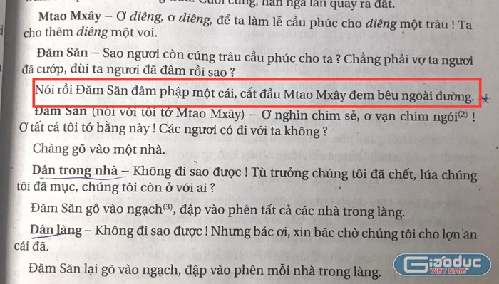 Câu văn rùng rợn trong sách giáo khoa Ngữ văn 10 - Chương trình 2006. (Ảnh: Hương Ly)