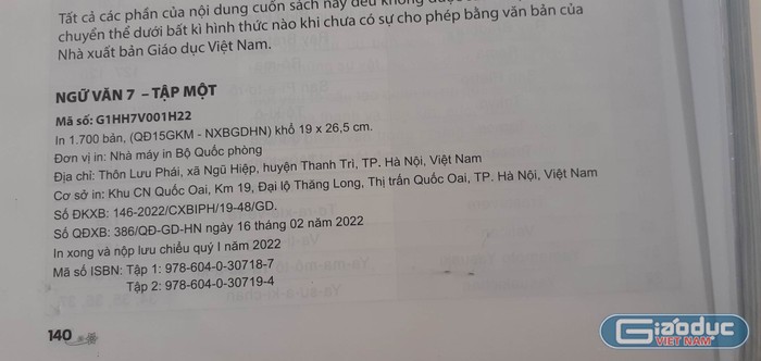 Sách giáo khoa của giáo viên. (Ảnh: NVCC)