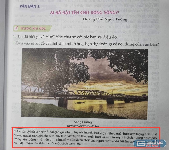 Tác phẩm &quot;Ai đã đặt tên cho dòng sông?&quot; - Ngữ văn 11 - Chân trời sáng tạo. (Ảnh: Cao Nguyên)