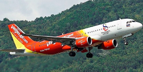 Tàu bay mang biểu tượng du lịch Thái Lan của Thai Vietjet. Ảnh: Vietjet