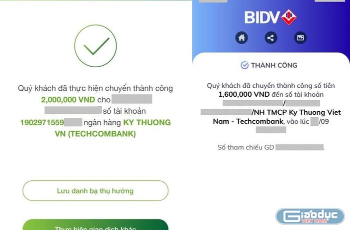 Một lớp 1 Trường Tiểu học Kim Đồng phụ huynh nộp quỹ lớp kỳ 2 số tiền 2 triệu đồng (bên trái) và đầu năm học 1,6 triệu đồng quỹ lớp năm học 2019-2020. Ảnh: NVCC.