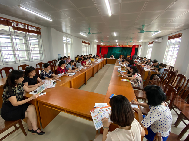 Phòng hội đồng Trường Tiểu học Mai Động. Ảnh: Trường Tiểu học Mai Động.