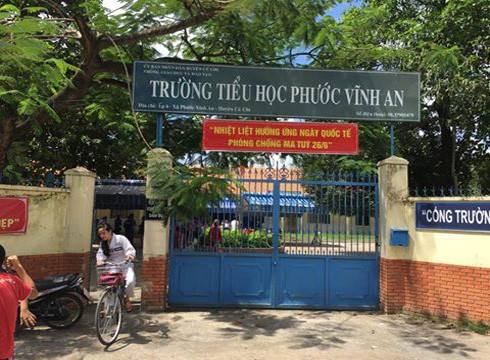 Trường tiểu học Phước Vĩnh An, nơi bà Ý Vân đang làm Hiệu trưởng (ảnh: P.L)