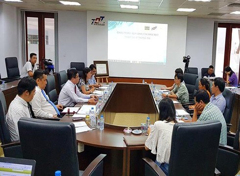 Quang cảnh buổi lễ công bố thông tin vào sáng ngày 23/7 ở Trường Đại học Tôn Đức Thắng (ảnh: P.L)