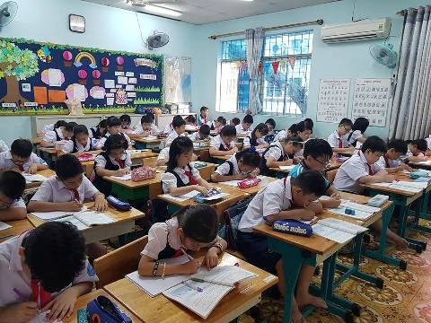 Học sinh Trường tiểu học Lạc Long Quân, quận 11, Thành phố Hồ Chí Minh (ảnh: P.L)