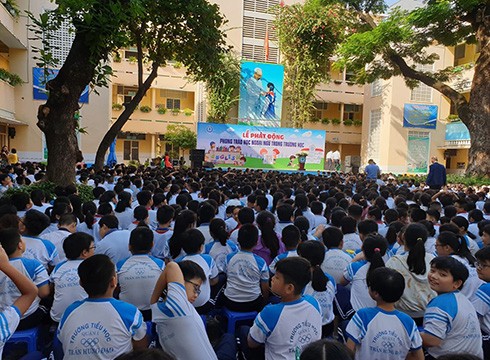 Lễ phát động phong trào học ngoại ngữ trong trường học do Bộ Giáo dục và Đào tạo tổ chức (ảnh: P.L)