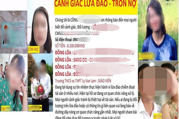 Một số giáo viên trường Lý Văn Lâm bị bêu rếu trên mạng xã hội (ảnh chụp màn hình)