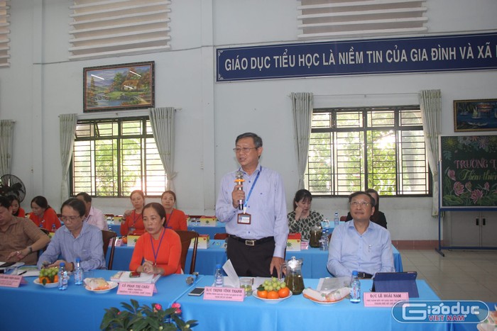 Trưởng phòng Giáo dục và Đào tạo Quận Gò Vấp phát biểu tại buổi giám sát (ảnh: P.L)