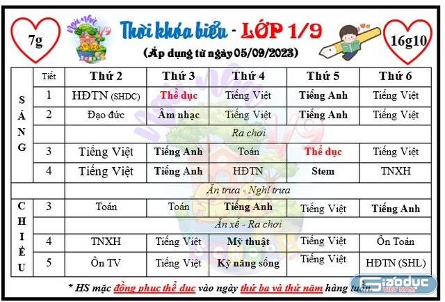 Trường tiểu học Kim Đồng chèn các môn liên kết với thời khóa biểu chính khóa (ảnh: CTV)