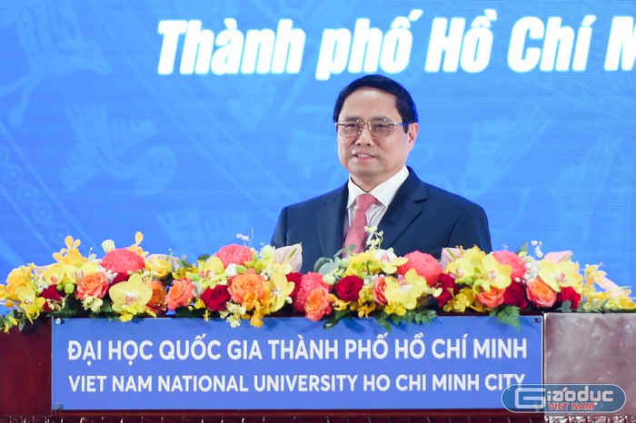 Thủ tướng Chính phủ Phạm Minh Chính làm diễn giả tại Đại học Quốc gia Thành phố Hồ Chí Minh (ảnh: CTV)