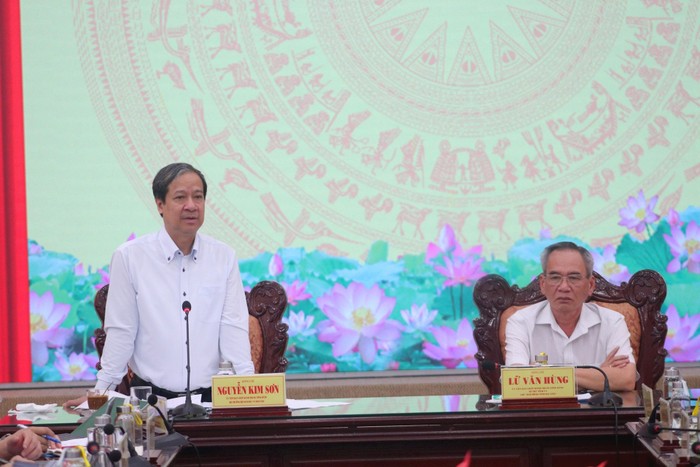Bộ trưởng Nguyễn Kim Sơn phát biểu tại buổi làm việc (Ảnh: Thắng Lợi)