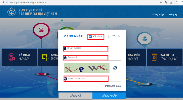Cách đăng nhập vào hệ thống Bảo hiểm xã hội Việt Nam.