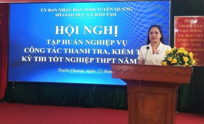 Bà Nguyễn Thúy Phương - Chánh Thanh tra Sở Giáo dục và Đào tạo Tuyên Quang. (Ảnh: NVCC).