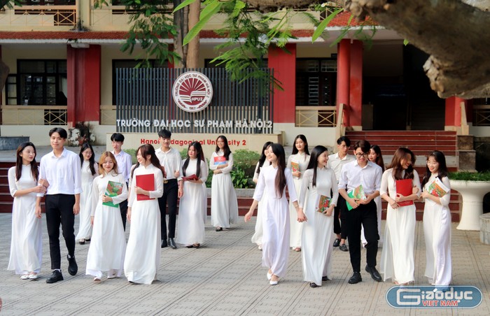 Trường Đại học Sư phạm Hà Nội 2 tự hào là một trong những môi trường đào tạo sư phạm uy tín hàng đầu tại Việt Nam. Ảnh: Thủy Tiên.
