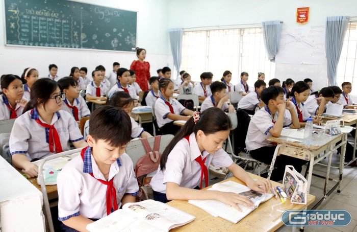 Một giờ học môn tích hợp tại Trường Trung học cơ sở Bình Chuẩn 2 (thành phố Thuận An, tỉnh Bình Dương).