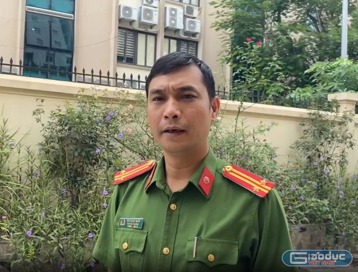 Trung tá Ngô Ngọc Nam - Phó đội trưởng Đội Cảnh sát hình sự, Công an quận Hà Đông. Ảnh: Mộc Trà.
