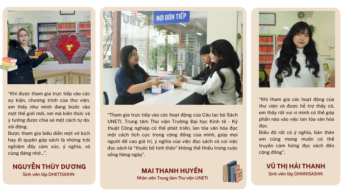 Câu lạc bộ Sách UNETI (trực thuộc Trung tâm Thư viện) góp phần lan tỏa văn hóa đọc trong sinh viên nhà trường và cả trong cộng đồng được các em sinh viên rất tích cực tham gia, đón nhận (3).png