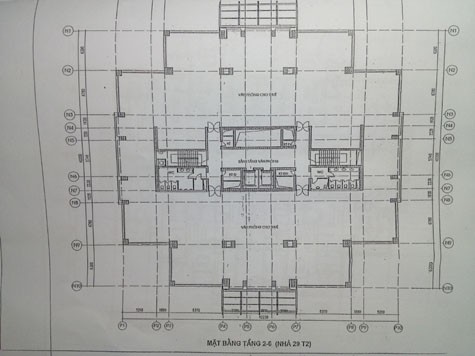 Cũng theo sơ đồ thiết kế thì từ tầng 2 - 6 của tòa nhà 29T2 sẽ là diện tích của văn phòng cho thuê.