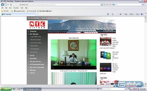 Ảnh chụp màn hình trang web www.ntcvietnam.net thời điểm năm 2009, trong ảnh là ông Nguyễn Trung Thành, hiện nay trang web www.ntcvietnam.net đã đóng cửa. (Ảnh gửi kèm đơn tố cáo).