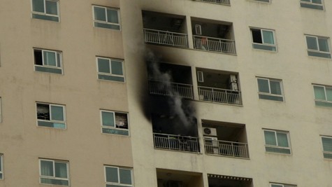 (Ảnh chụp sự cố cháy lần 3 tại tòa nhà 34T Trung Hòa -Nhân Chính, ảnh: ANTĐ)