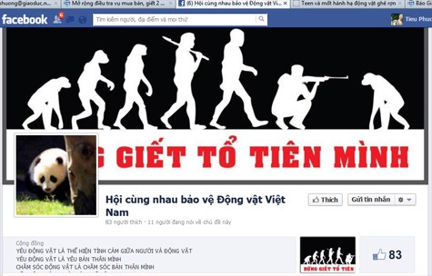Những ngày qua, gần 100 thành viên của Hội cùng nhau bảo vệ động vật Việt Nam lên tiếng kêu gọi mọi người "Đừng giết tổ tiên mình".