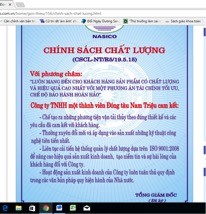 Ảnh chụp màn hình “Chính sách chất lượng” của Công ty đóng tàu Nam Triệu.