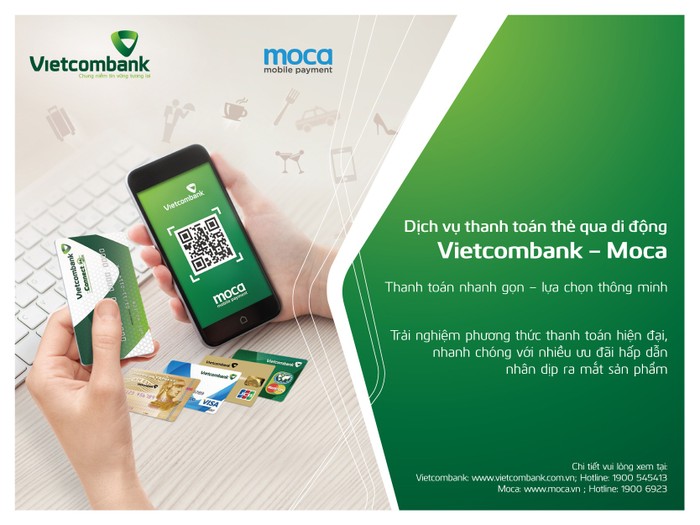 Vietcombank ra mắt Dịch vụ thanh toán thẻ qua di động Vietcombank – Moca với nhiều tính năng ưu việt.