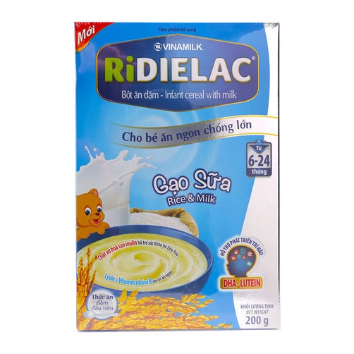 Bột ăn dặm Ridielac Alpha Sữa – Ngũ Cốc