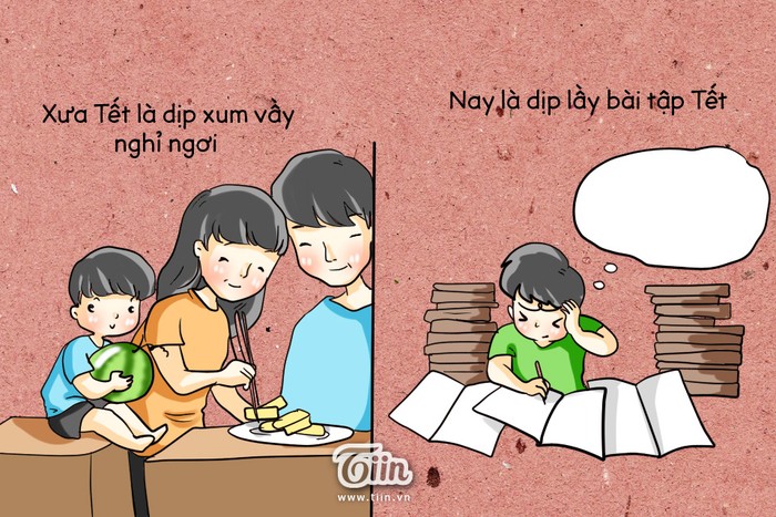 Nhiều học sinh ám ảnh về bài tập Tết. (Ảnh: Tiin.vn)