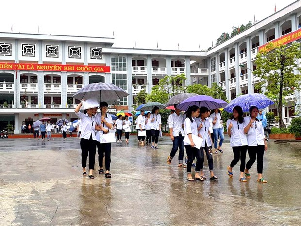 Thí sinh sau khi hoàn thành bài thi. Ảnh minh hoạ: Baohagiang.com