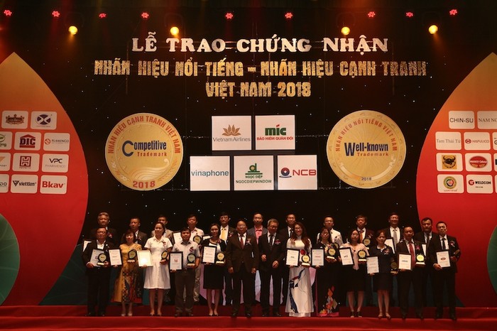 Trao chứng nhận Nhãn hiệu nổi tiếng – Nhãn hiệu cạnh tranh năm 2018