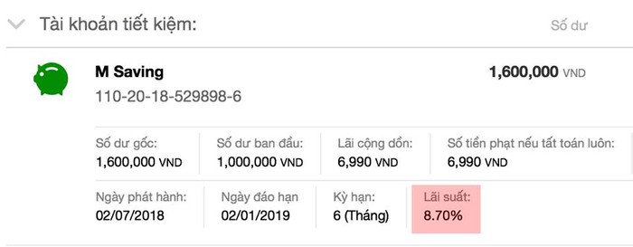 Một khách hàng chọn gửi góp Tiết kiệm Ong vàng tại Maritime Bank đã nhận được lãi suất 8,7%.