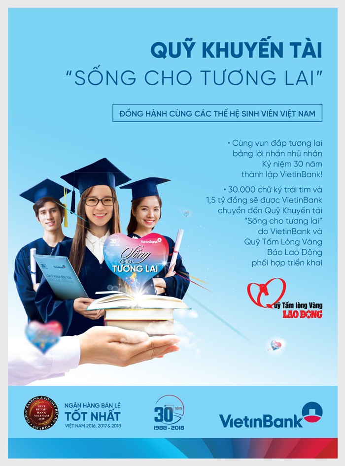 Chung tay xây dựng Quỹ Khuyến tài &quot;Sống cho tương lai&quot; đồng hành cùng các thế hệ sinh viên Việt Nam trong học tập và rèn luyện