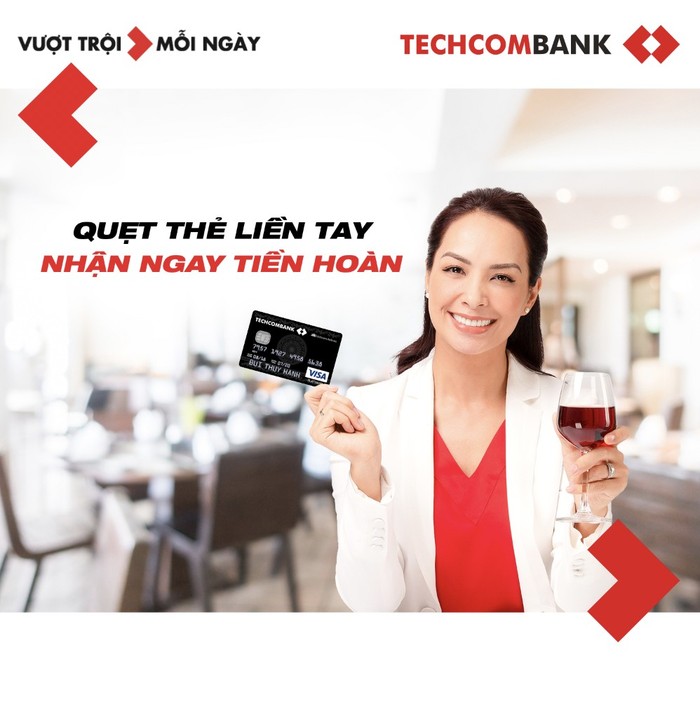 Techcombank là ngân hàng tiên phong áp dụng ưu đãi hoàn tiền không giới hạn với thẻ thanh toán Techcombank.