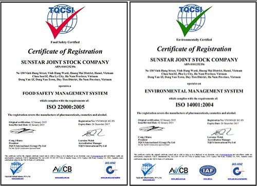 Chứng nhận ISO chỉ tiêu chất lượng cấp quốc tế về an toàn sản xuất