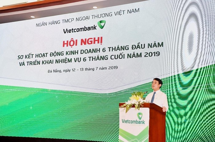 Ông Nghiêm Xuân Thành - Ủy viên Ban Chấp hành Đảng bộ Khối Doanh nghiệp Trung ương, Bí thư Đảng ủy, Chủ tịch Hội đồng Quản trị phát biểu khai mạc Hội nghị