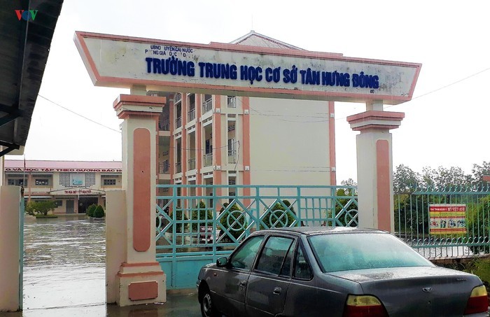 Trường Trung học cơ sở Tân Hưng Đông. (Ảnh: VOV)