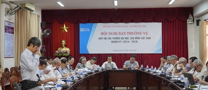 Hiệp hội Các trường đại học, cao đẳng Việt Nam đã tổ chức hội nghị Ban thường vụ nhiệm kỳ I (2014-2019). (Ảnh: TT)