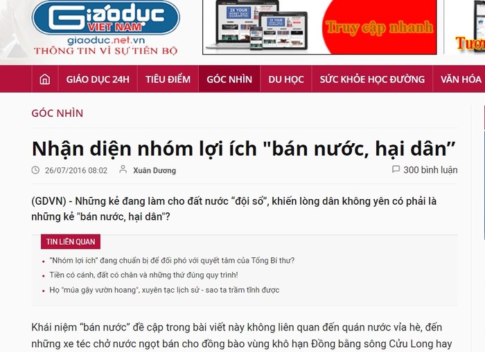 Một trong những bài viết của tác giả Xuân Dương được rất nhiều độc giả quan tâm, bày tỏ sự yêu mến