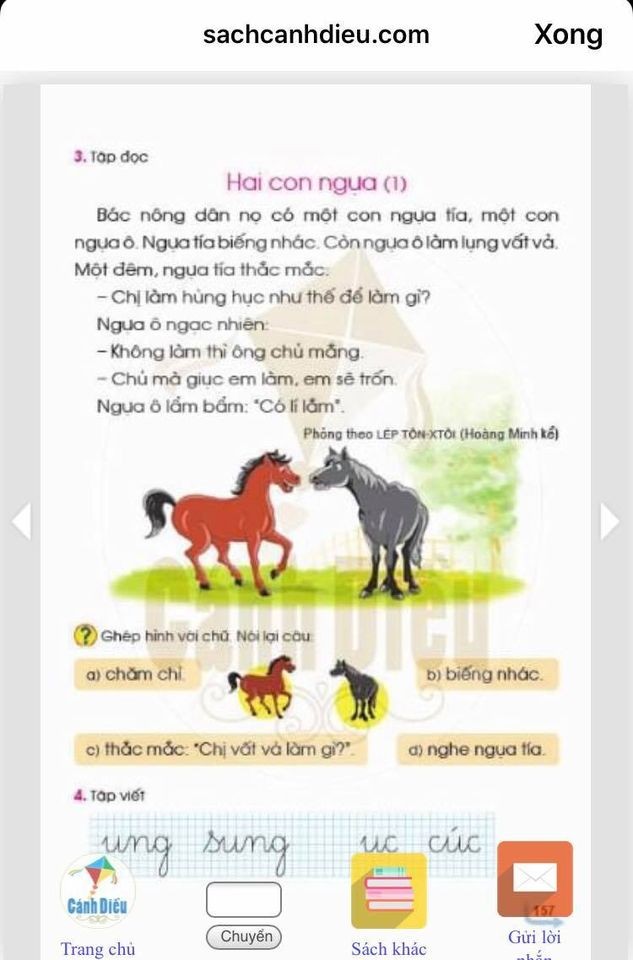 (Ảnh chụp màn hình sách Tiếng Việt 1 – bộ Cánh Diều)