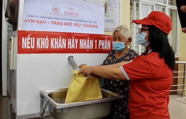 ATM gạo tại thành phố Long Xuyên. (Ảnh: Thanh Sang/TTXVN)