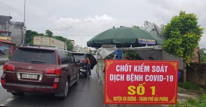 Một chốt kiểm soát dịch Covid-19 ở Hải Phòng. (Ảnh: VOV)