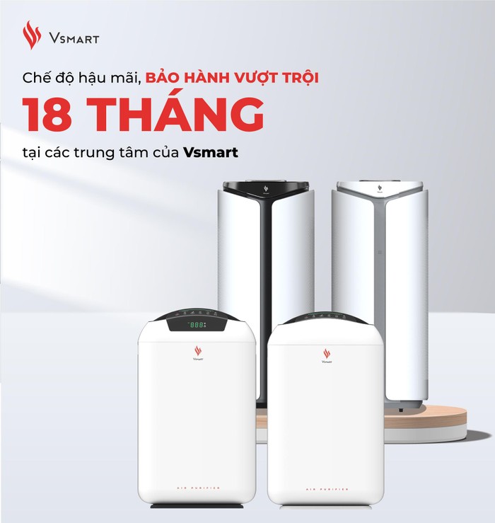 Chế độ bảo hành vượt trội khi mua máy lọc không khí Vsmart trên Vsmart Online.