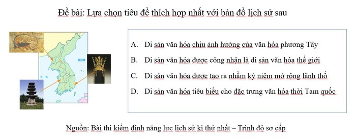 Hình 7: Ví dụ về bài thi đánh giá năng lực lịch sử Hàn Quốc