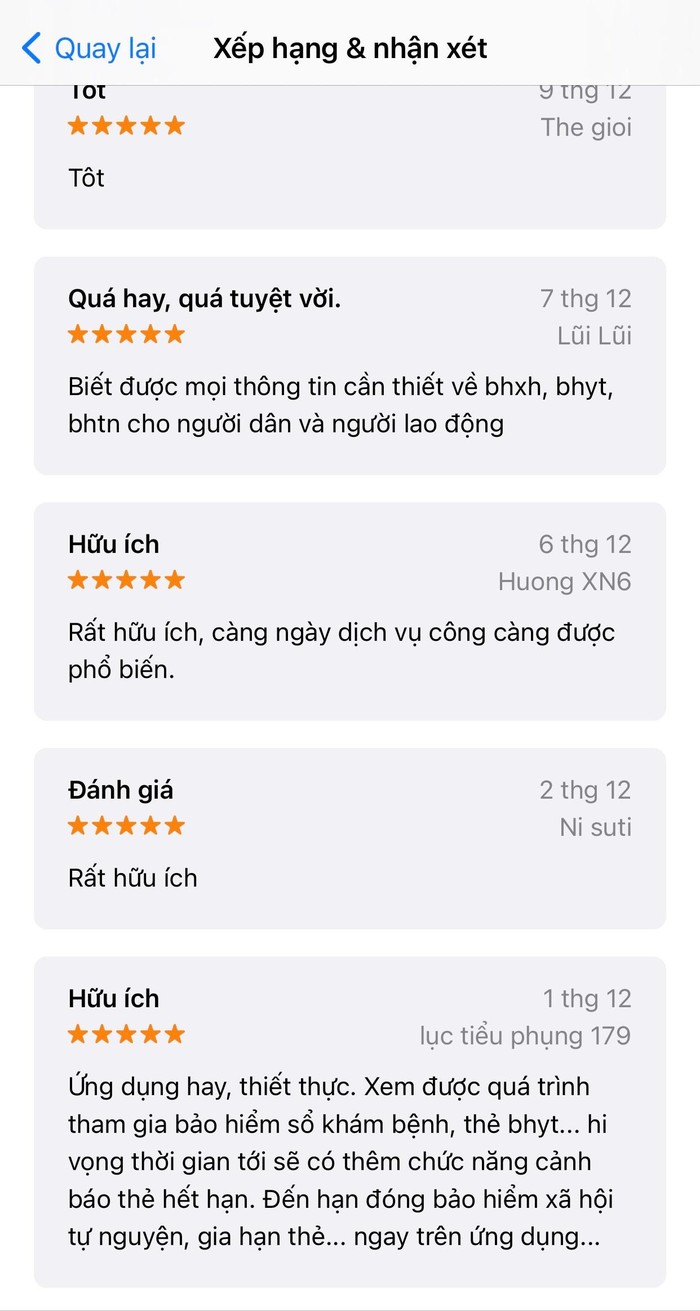 Ứng dụng VssID nhận được nhiều phản hồi tích cực từ người dùng.